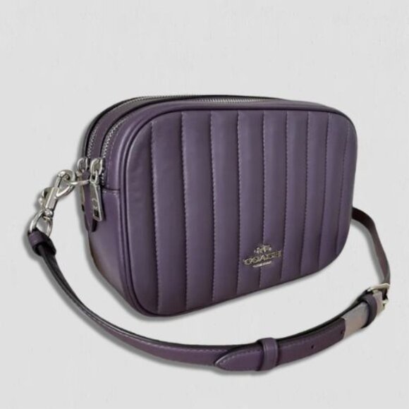 NWT Coach Jes Amethyst Crossbody Bag Dual Zip with Coach Charm - Picture 4 of 13